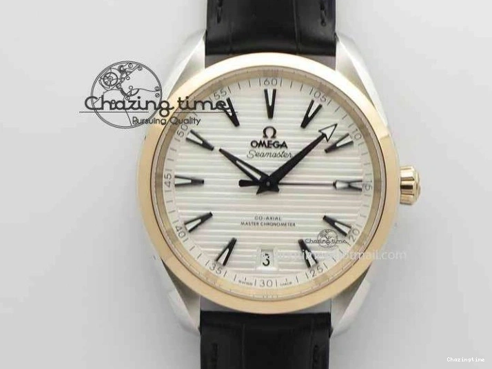 0509 2017 Aqua Terra SS RG XF Best Edition White Textured Dial On Black Leather Strap A Functional 8157